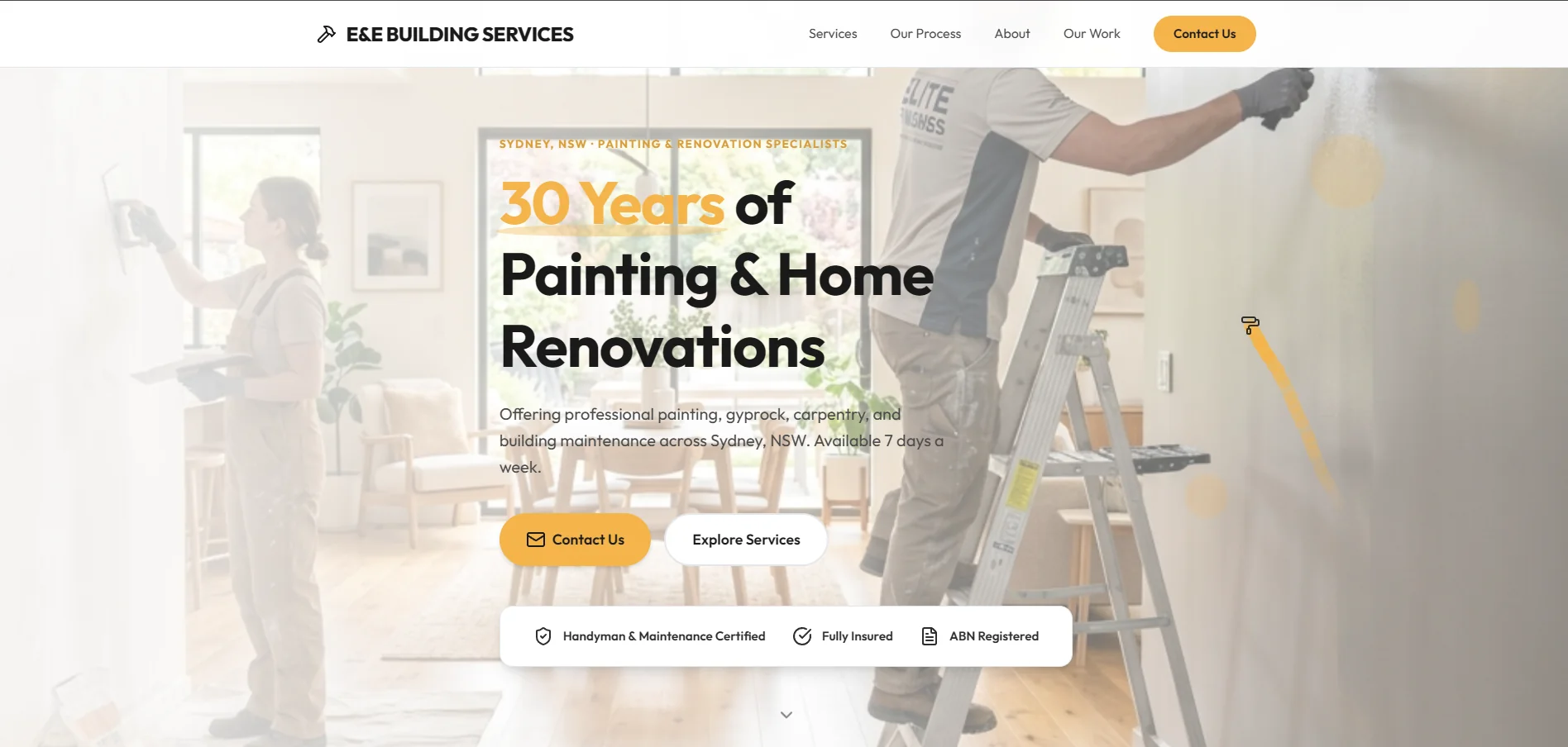 E and E Building Services trades website
